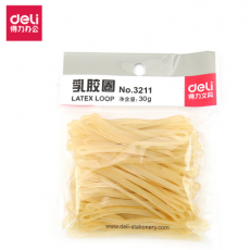 得力（deli） 橡皮筋 办公橡皮筋 皮筋 圆圈型 财务库房办公用品 3211乳胶圈(微黄)(约75根/包)
